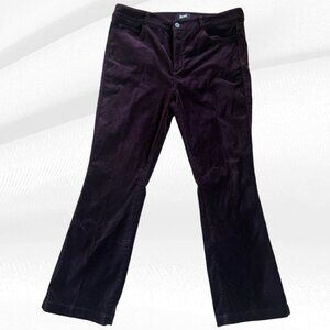 PAIGE Black Cherry Velvet Flare Pants - Luxe Cotton Stretch Denim Size 31